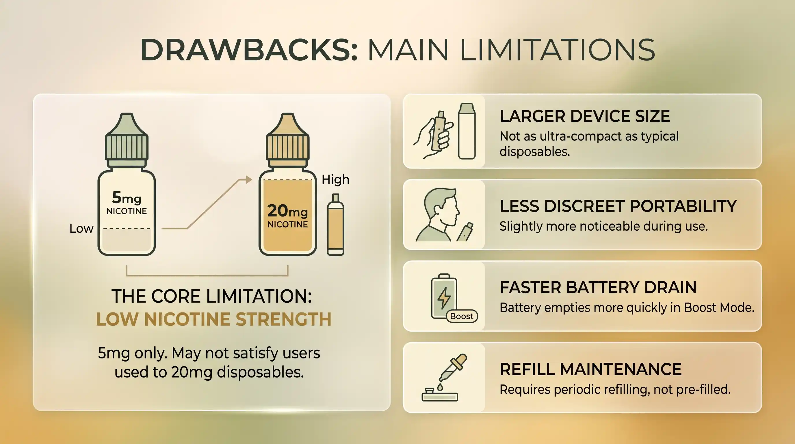 Drawbacks The biggest limitation