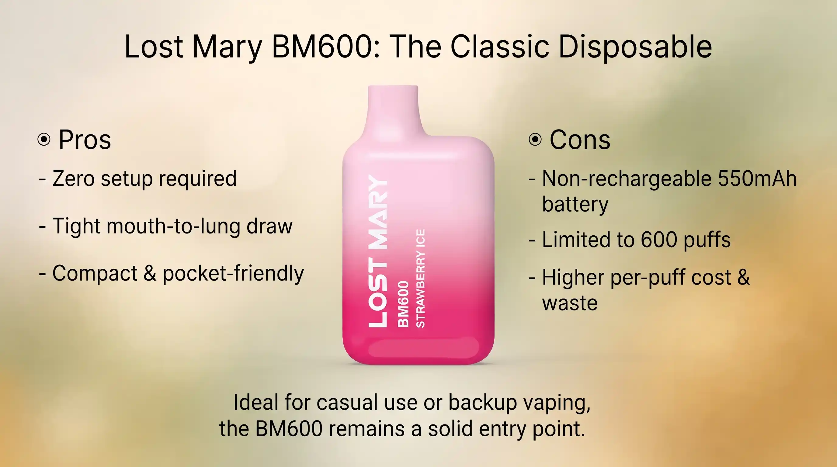 Lost Mary BM600 The Classic Disposable