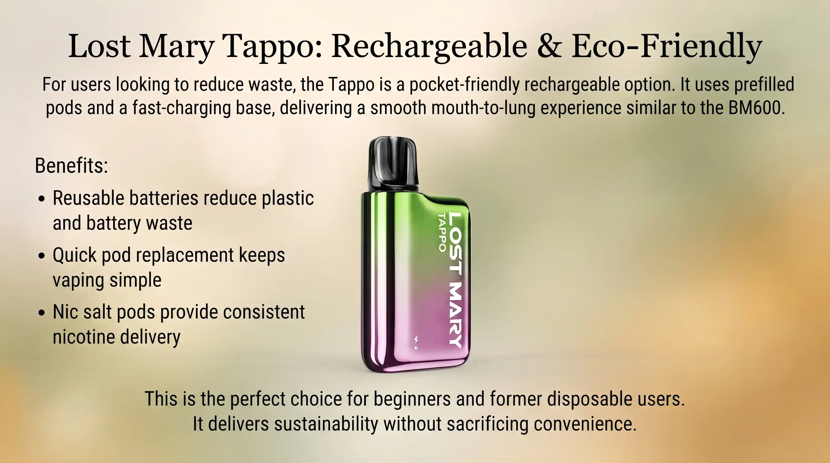 Lost Mary Tappo Rechargeable & Eco-Friendly