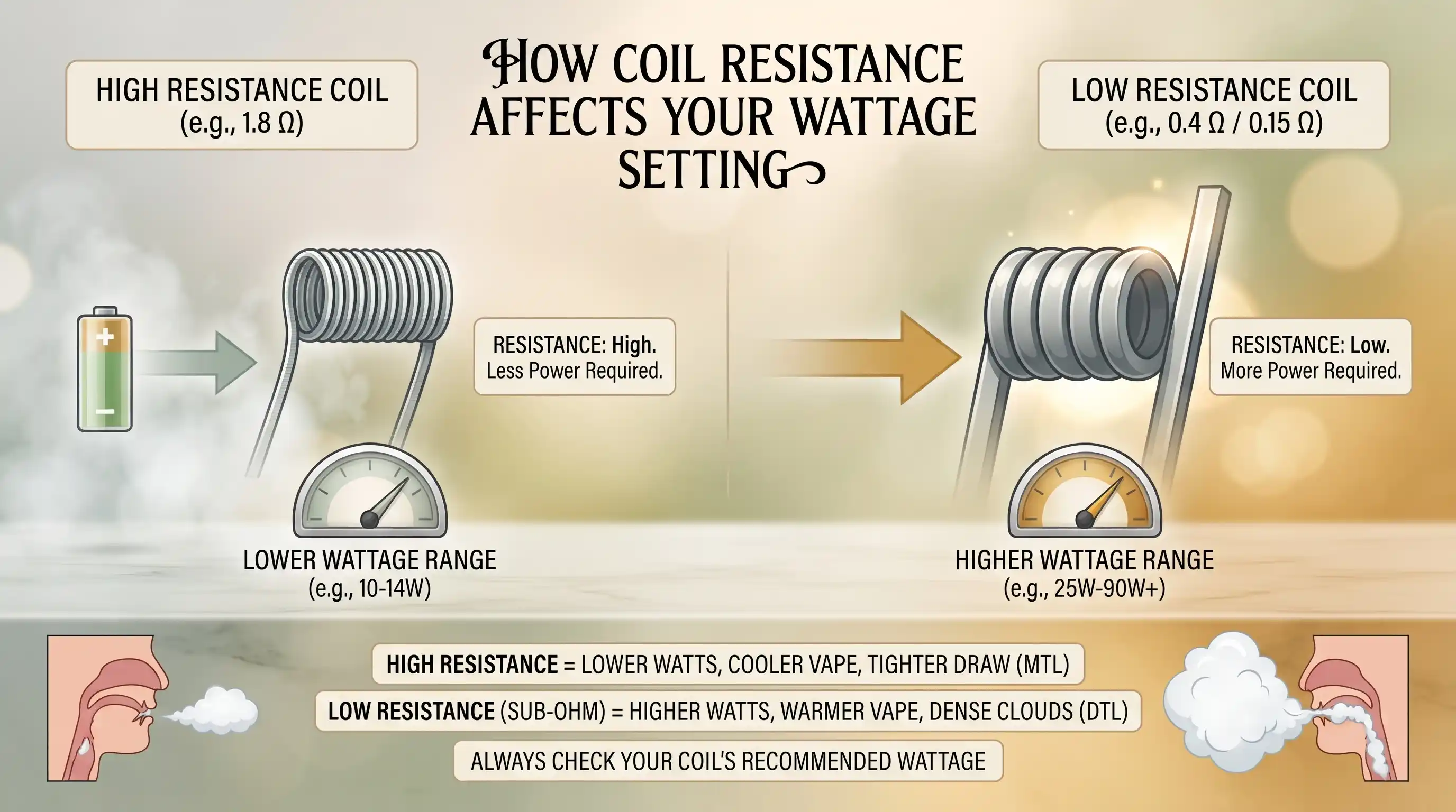How Coil Resistance Affects Your Wattage Setting