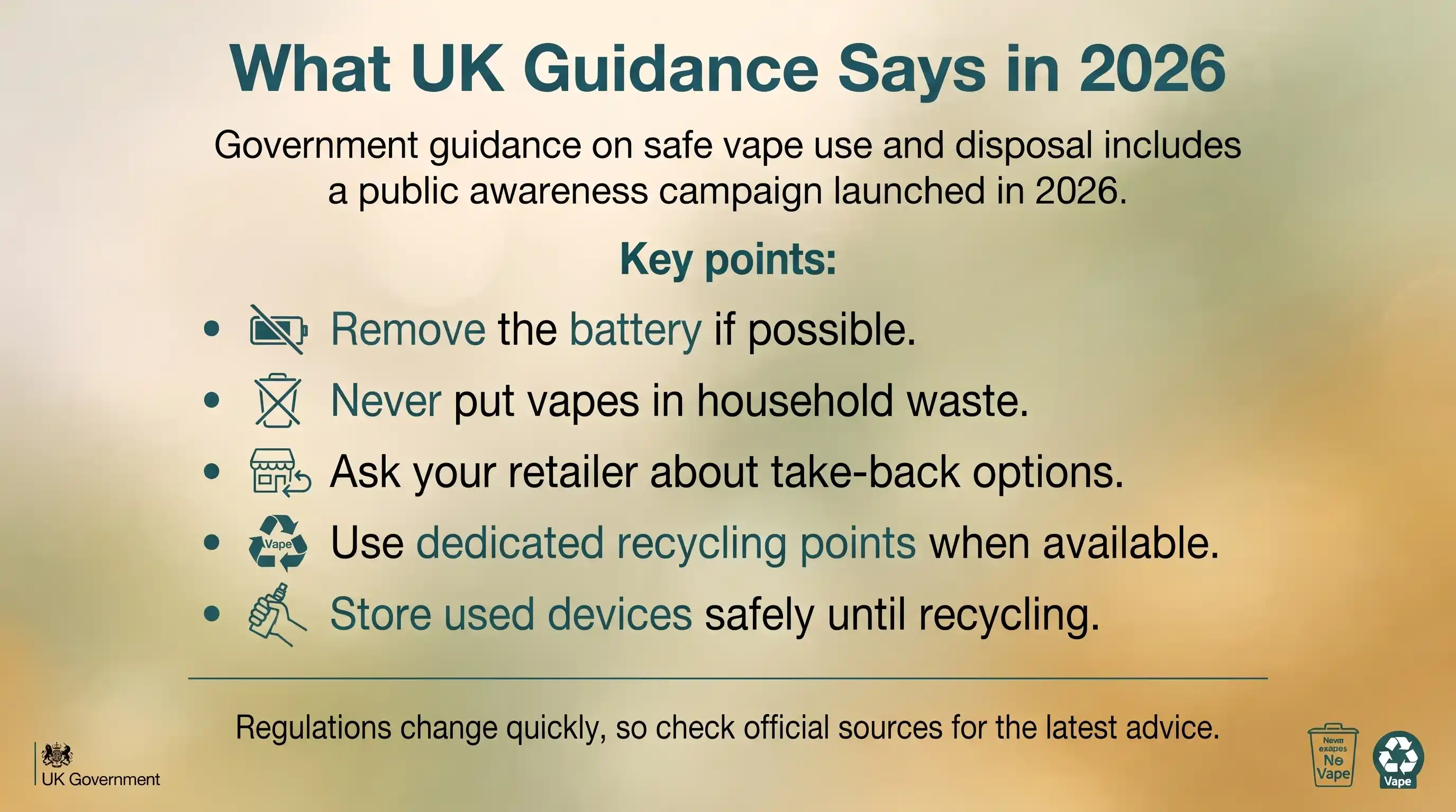 UK vape guidance and regulations for 50/50 vape juice in 2026