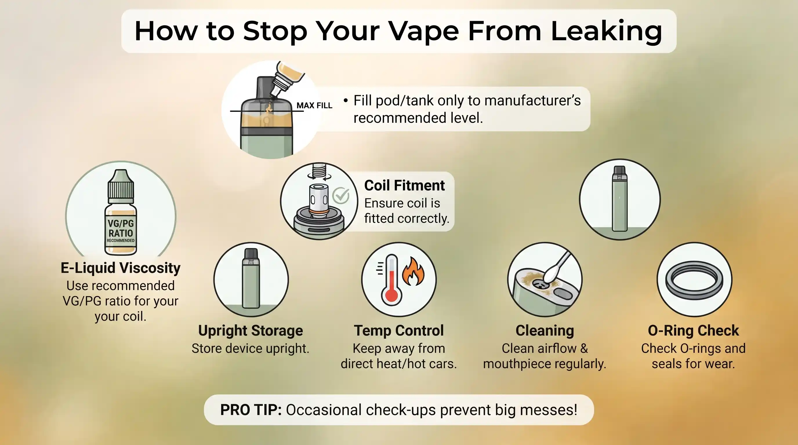Safety concerns with a leaking vape