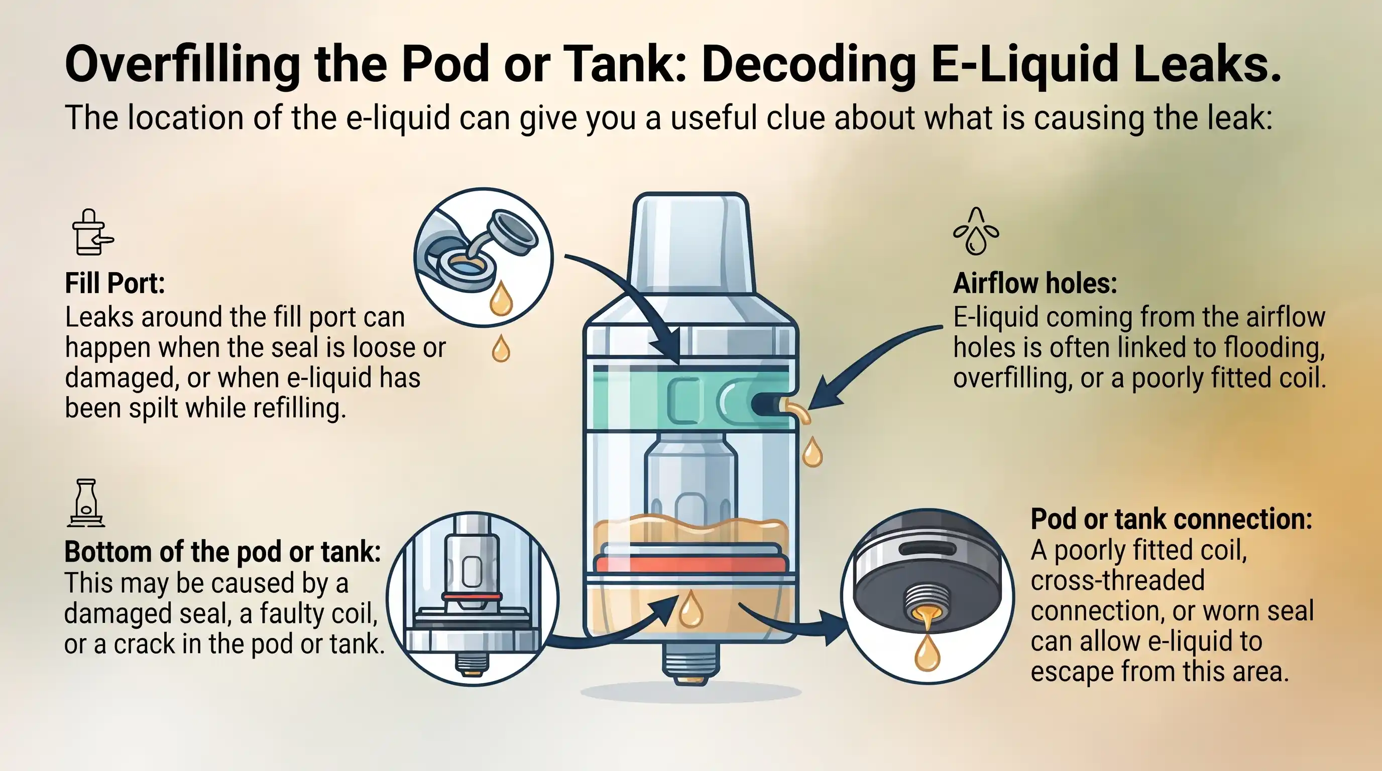 Overfilling the Pod or Tank Decoding E-Liquid Leaks